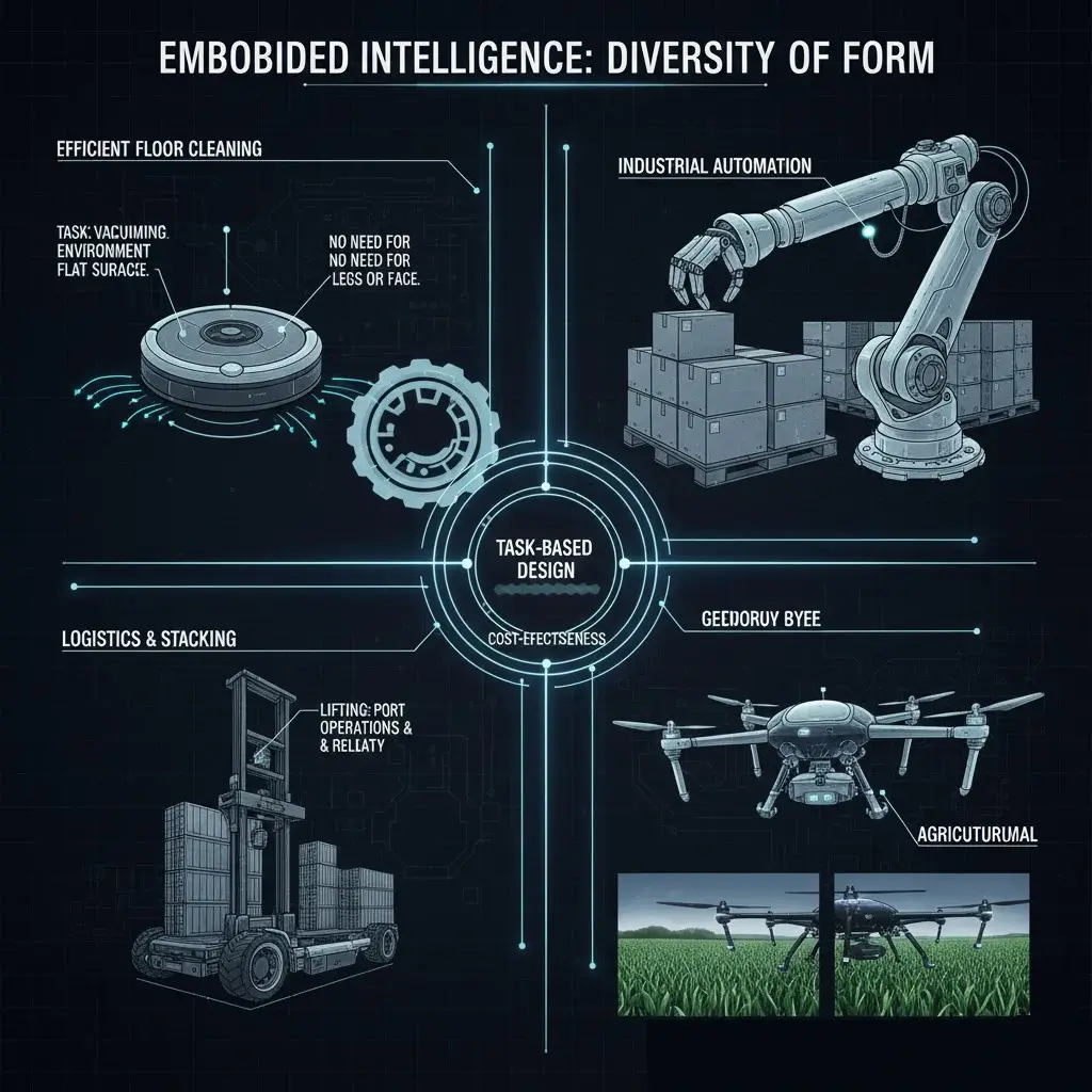 Does Embodied Intelligence Have to Resemble Humans?