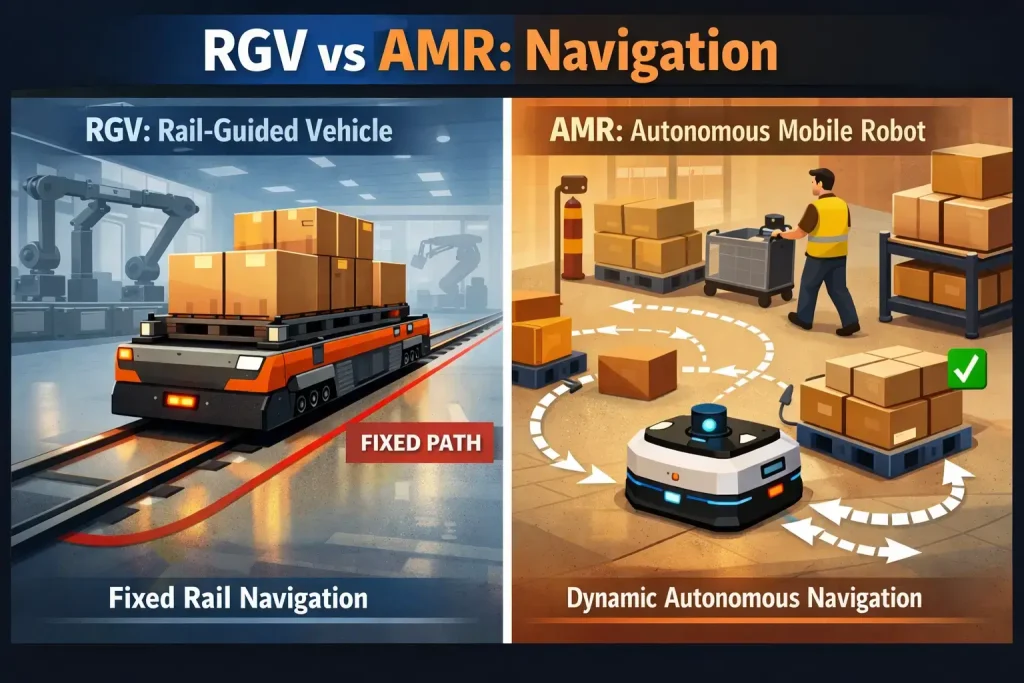 RGV vs AMR: Navigation
