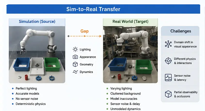 Technical Challenges of Industrial VLA: Sim-to-Real Transfer