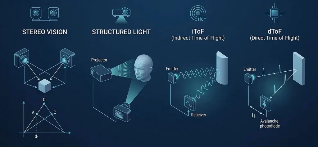 dToF Cameras & iToF Cameras & Stereo Vision Cameras & Structured Light Cameras